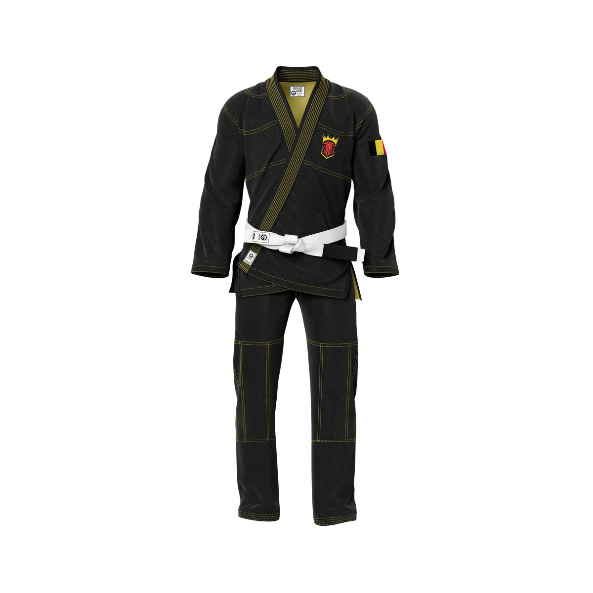 Belgium Black BJJ GI - Sublimation Brazilian Jiu Jitsu Gi - Patriotic Series - Flagwave