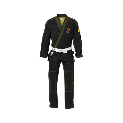 Belgium Black BJJ GI - Sublimation Brazilian Jiu Jitsu Gi - Patriotic Series - Flagwave