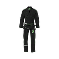 Black gi for women worn by female athlete during jiu jitsu training session