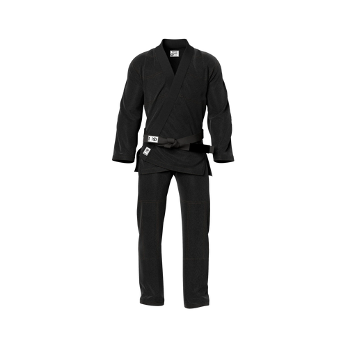 Black gi for first-time buyers worn by white belt during intro session