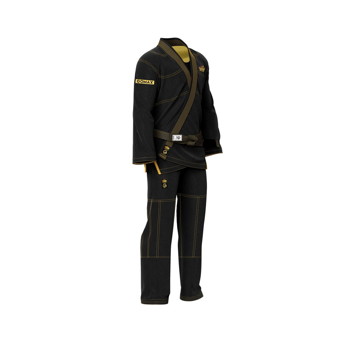 Luxury black BJJ gi worn by athlete during high-level training session