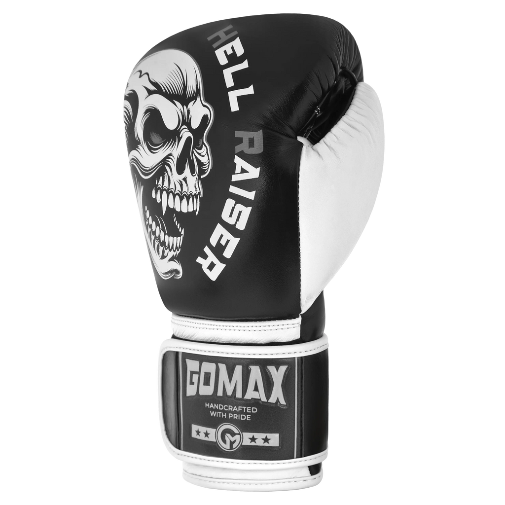 Custom boxing glove Skull design Silver/Black
