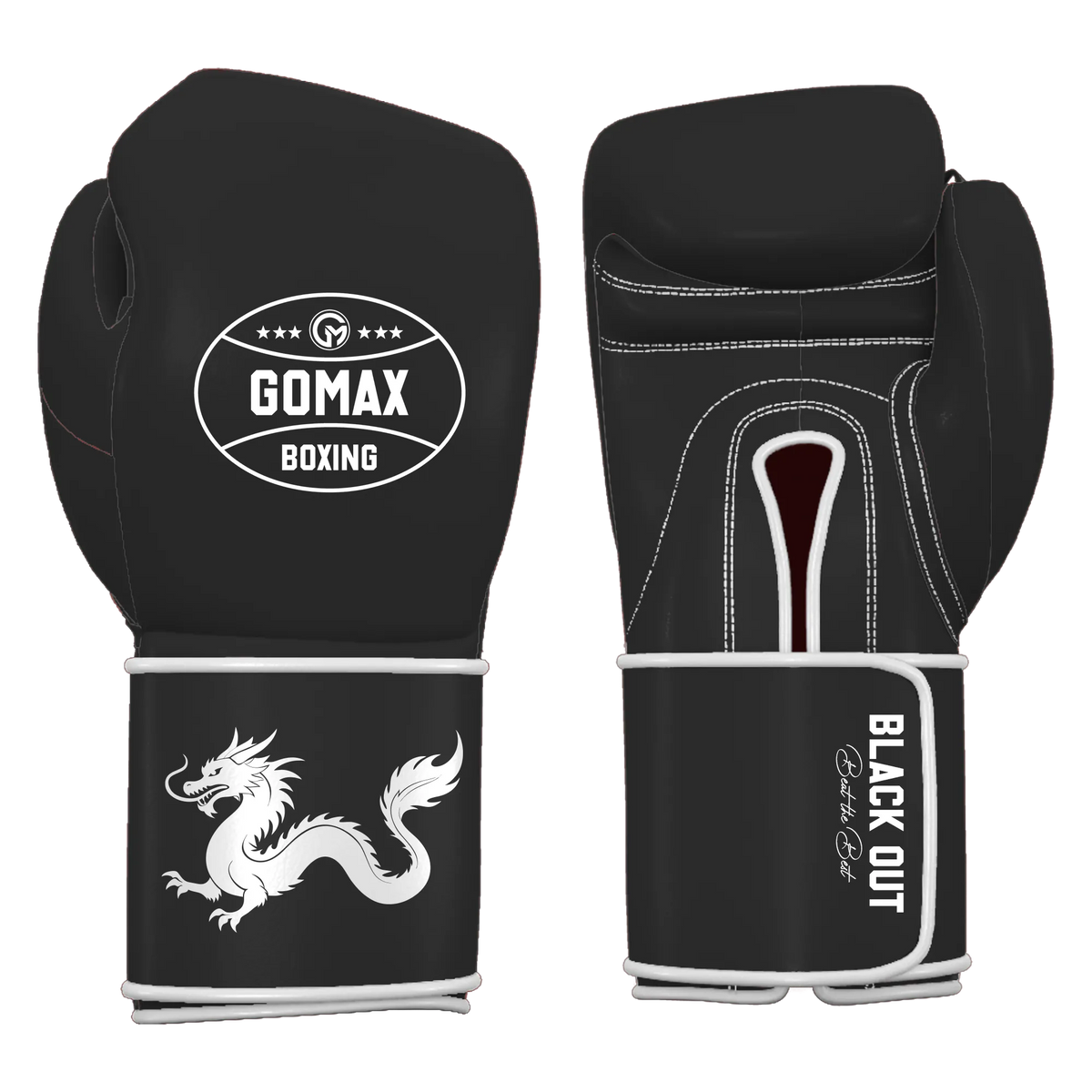 Blackout Pro - Real Leather - Professional Boxing Glove - Dragon (Black)