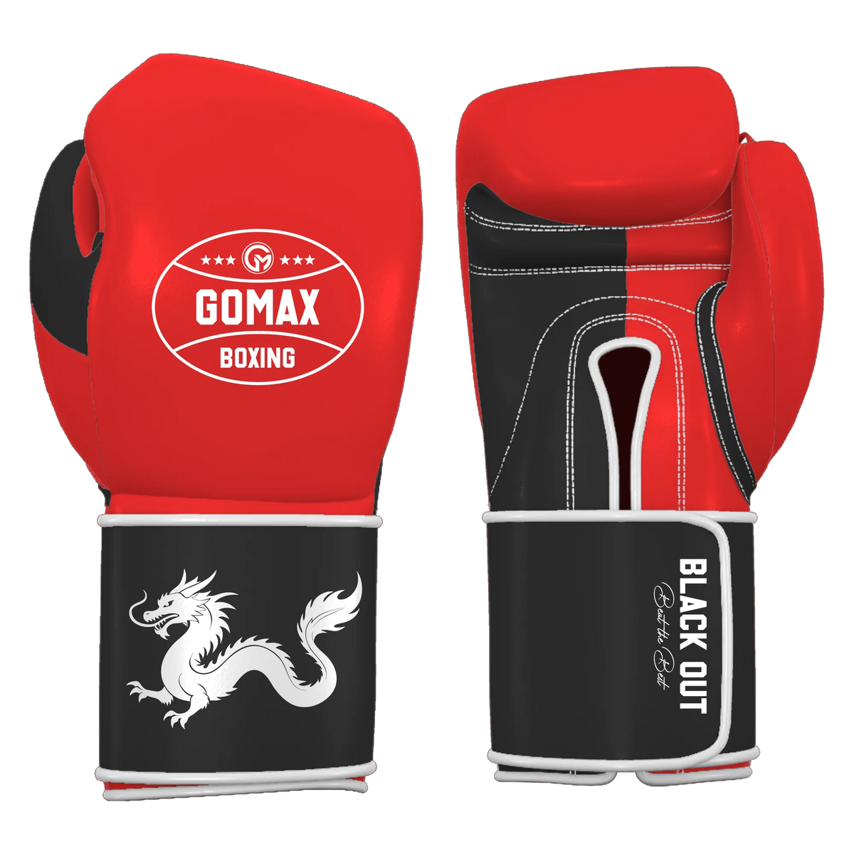 Blackout Pro - Real Leather - Professional Boxing Glove - Dragon (Red/Black)