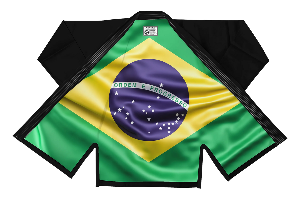 Brazil Black Sublimation Brazilian Jiu Jitsu Gi - Patriotic Series - Flagwave (BJJ GI)