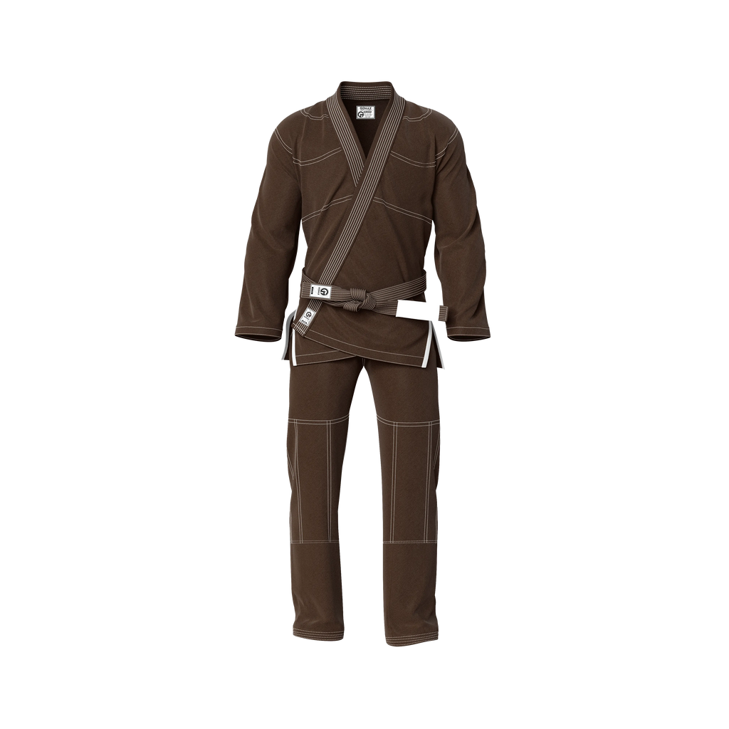 Lightweight Brown Jiu Jitsu Gi with pearl weave