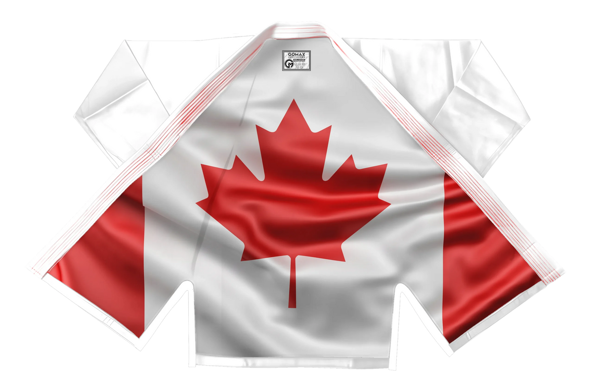 Canada White Sublimation Brazilian Jiu Jitsu Gi - Patriotic Series - Flagwave (BJJ GI)