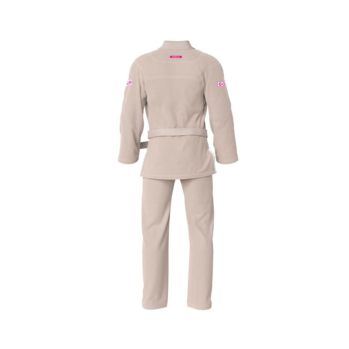 Tournament cream gi back profile with durable seams for ranked and match‑ready performance