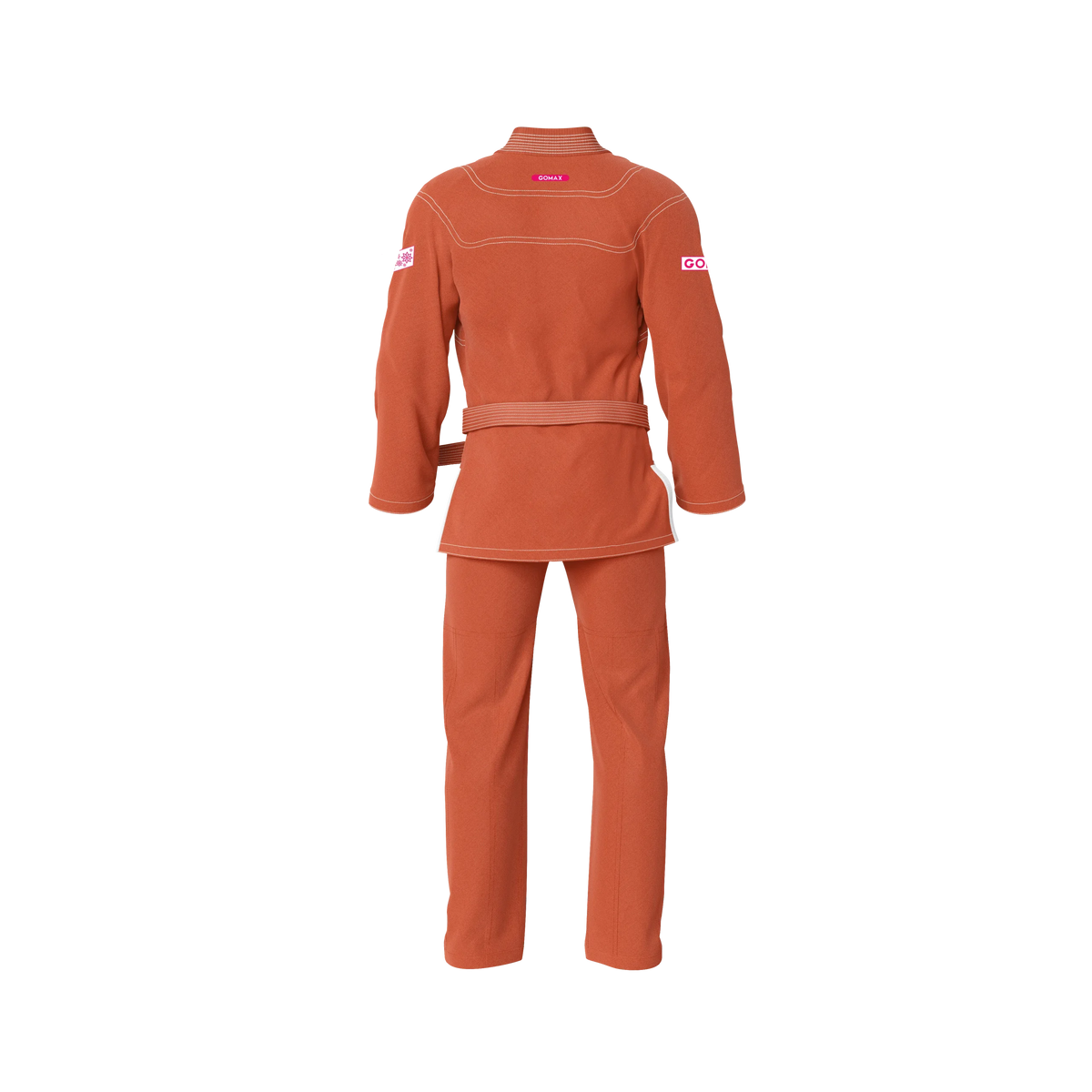 Tournament orange gi back profile with durable seams for match‑ready performance