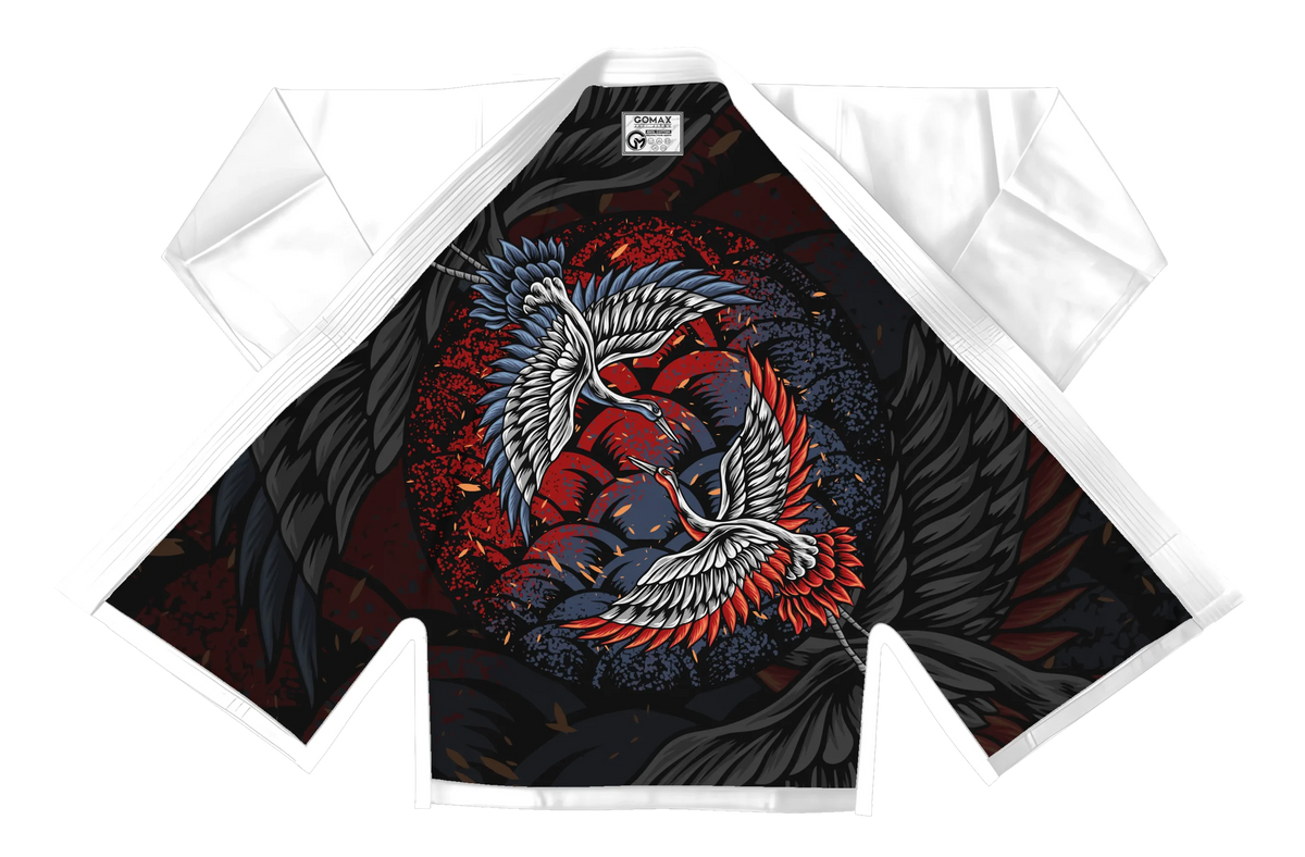 White BJJ Gi with pearl weave jacket and reinforced ripstop pants