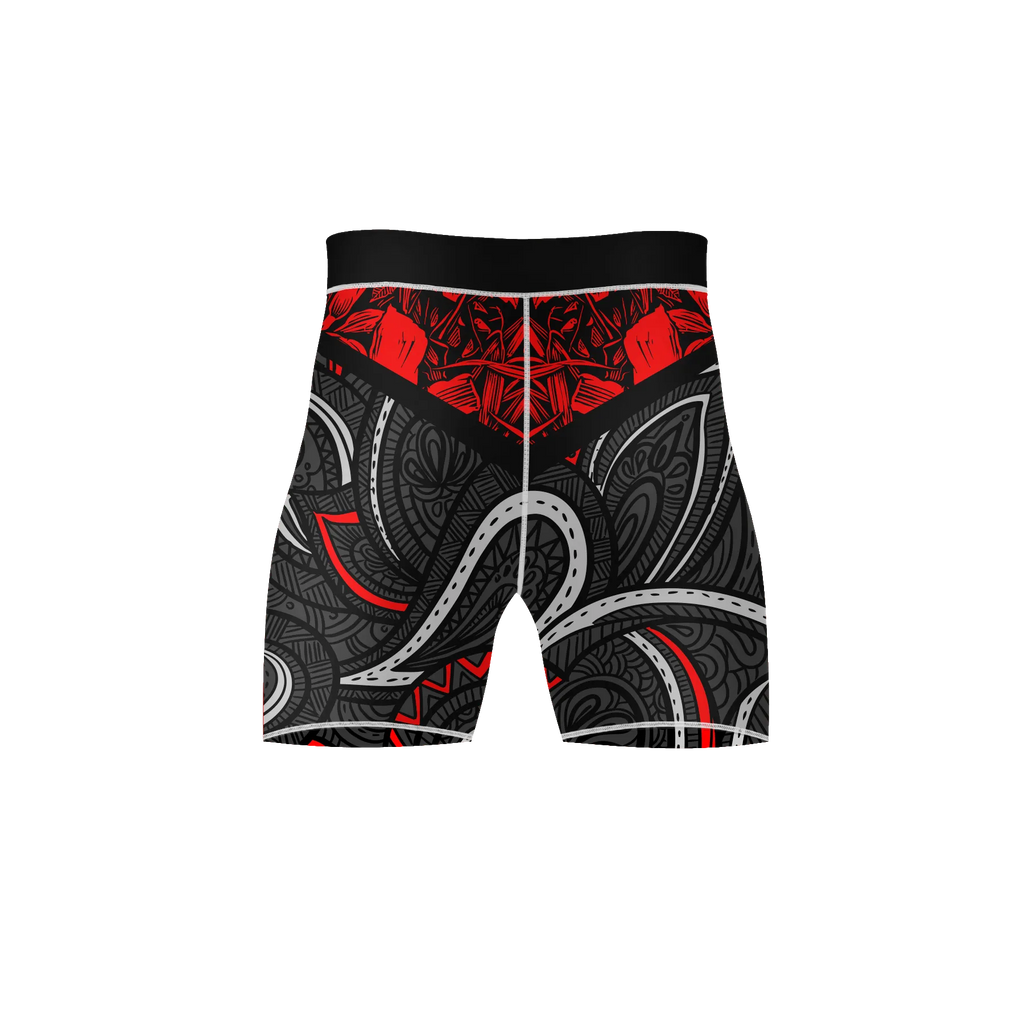 Crimson Bloom Tactical – Premium BJJ Rash Guard Compression Shorts for Men & Women