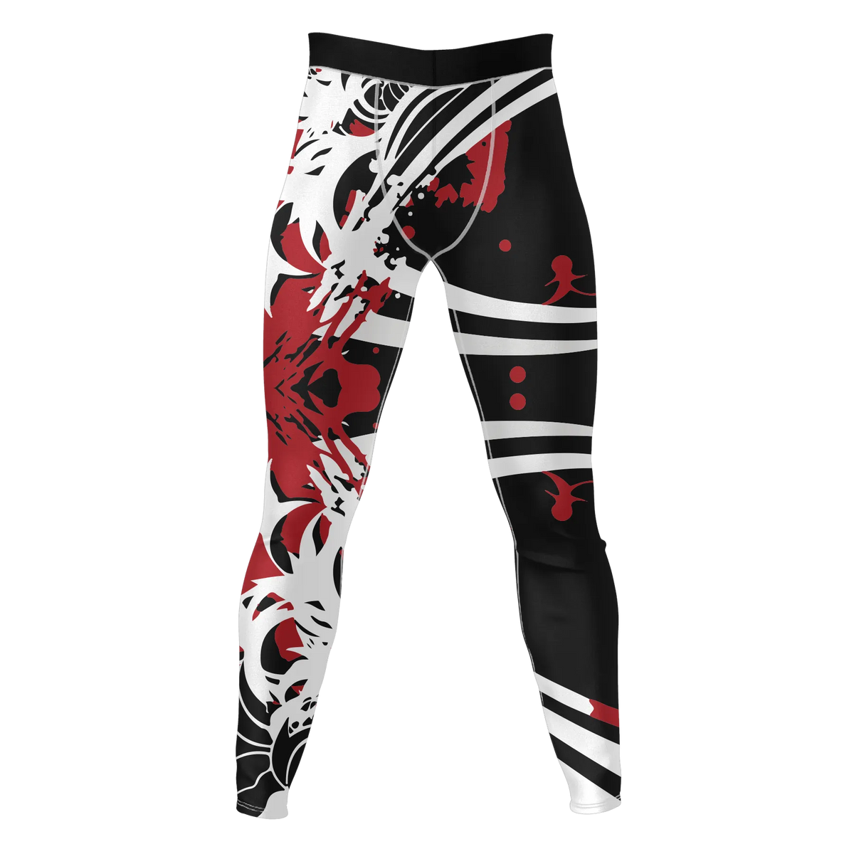 Crimson Bloom – Premium BJJ Rash Guard Compression Pants/Spats/Leggings for Men & Women