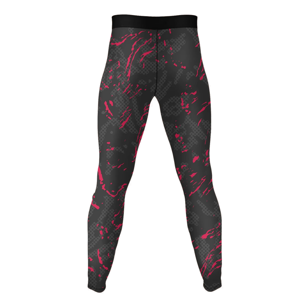 Crimson Gridlock – Premium BJJ Rash Guard Compression Pants/Spats/Leggings for Men & Women