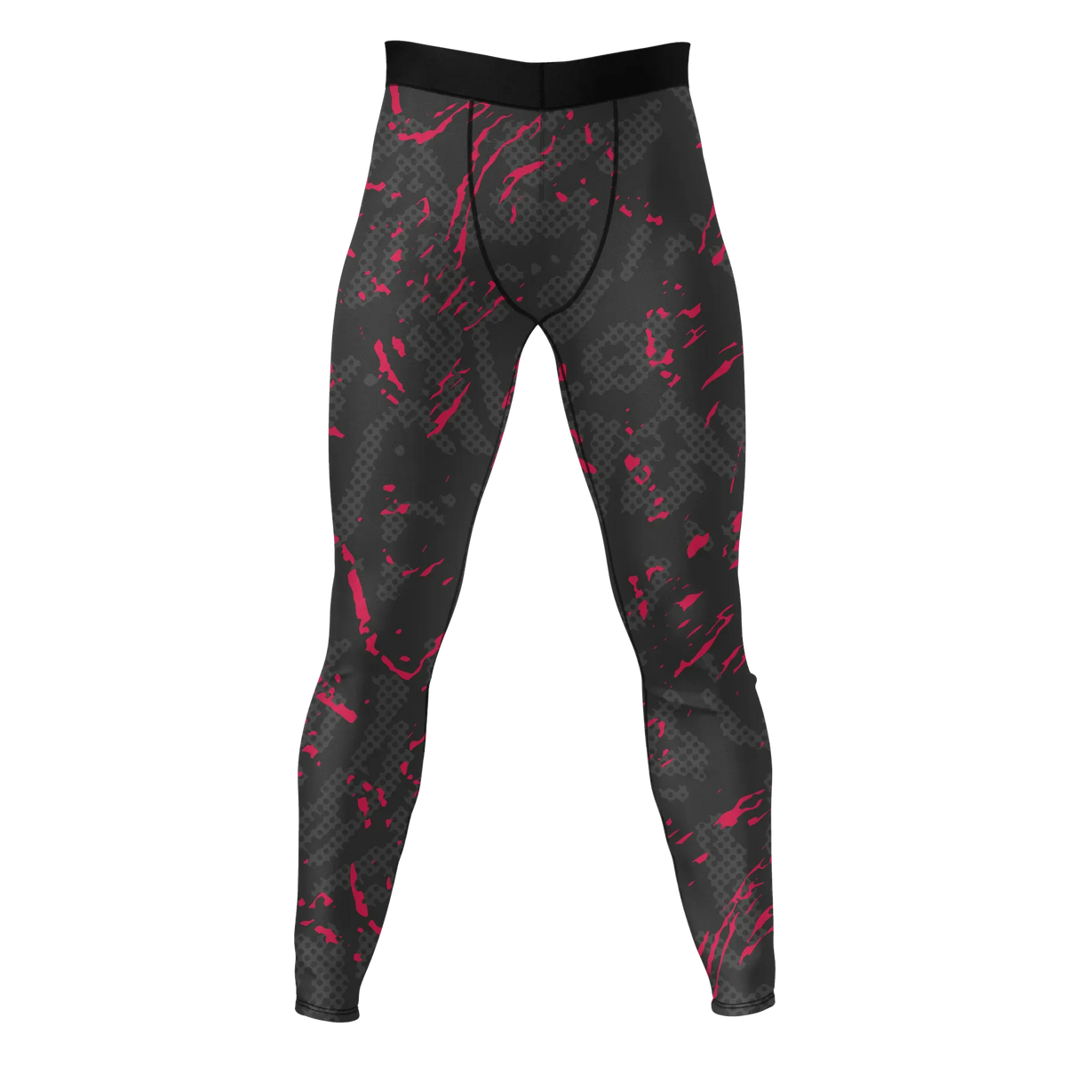 Crimson Gridlock – Premium BJJ Rash Guard Compression Pants/Spats/Leggings for Men & Women