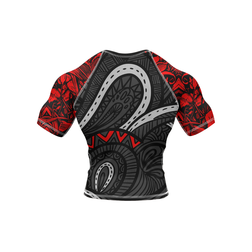 Crimson Heritage - Premium BJJ Rash Guard / Compression Top for Men/Women