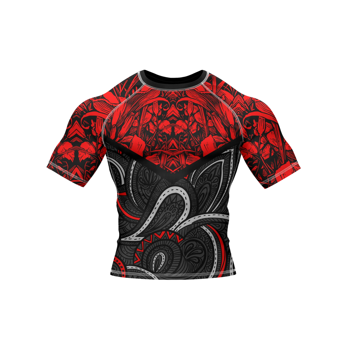 Crimson Heritage - Premium BJJ Rash Guard / Compression Top for Men/Women