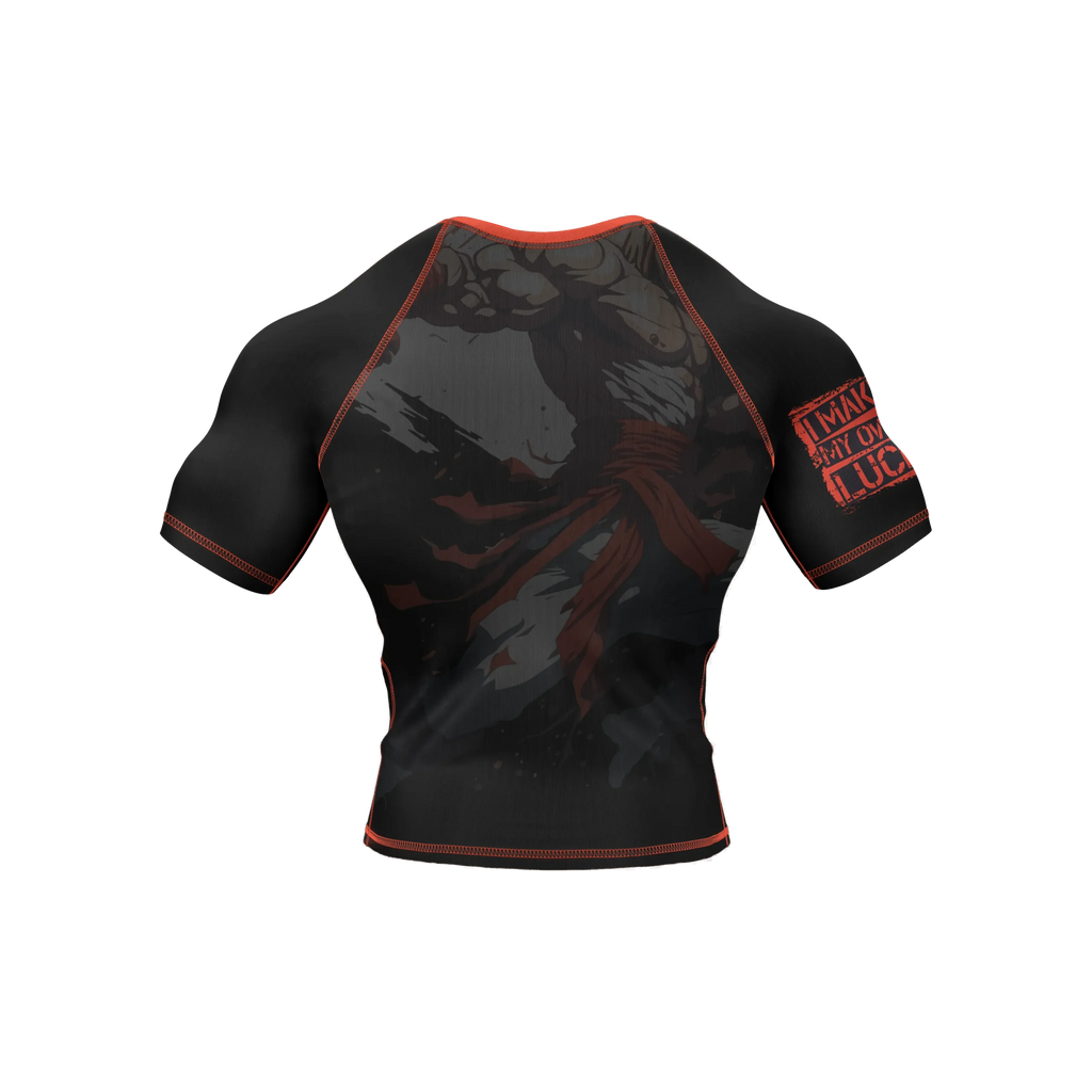 Crimson Knockout - Premium BJJ Rash Guard / Compression Top for Men/Women