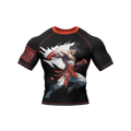 Crimson Knockout - Premium BJJ Rash Guard / Compression Top for Men/Women