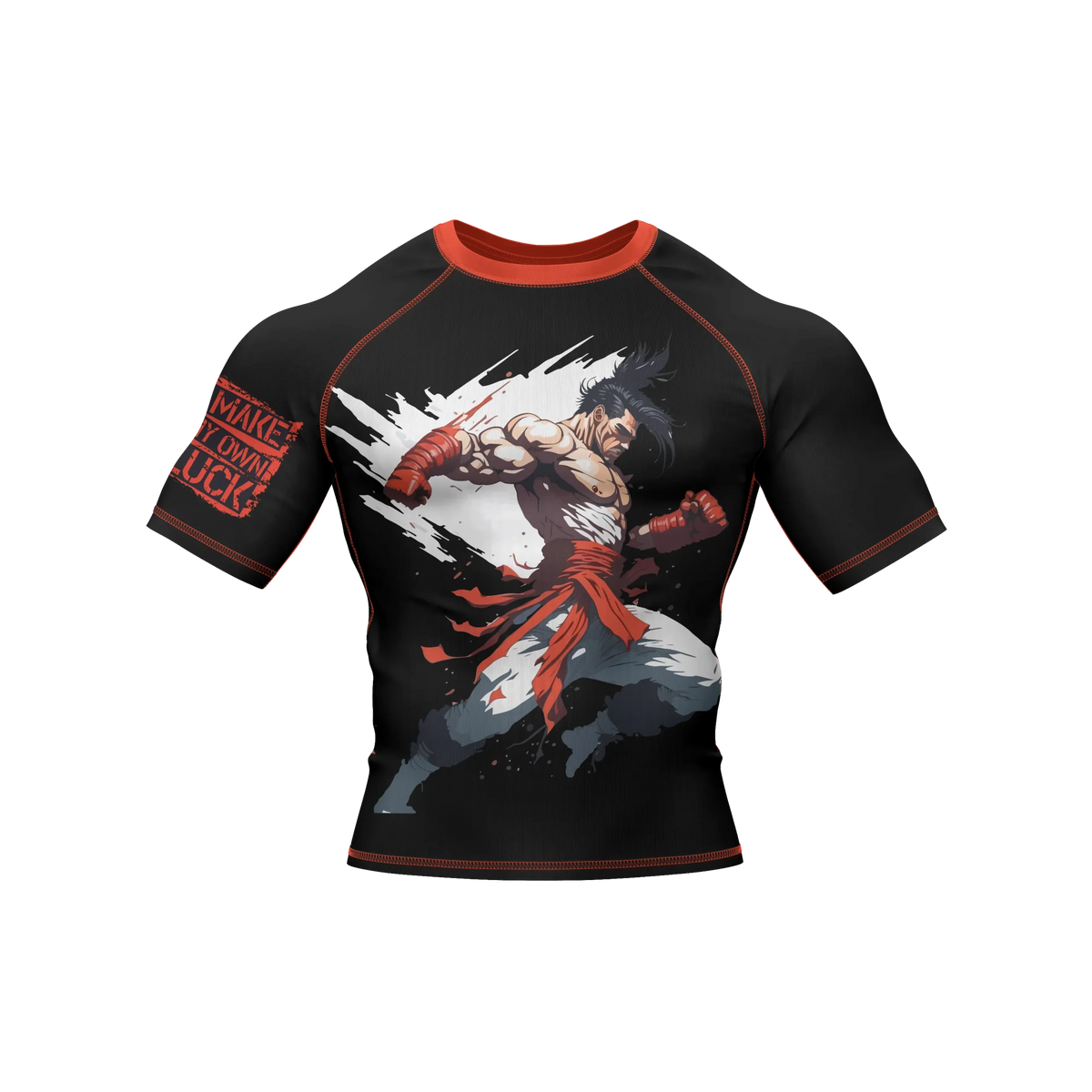 Crimson Knockout - Premium BJJ Rash Guard / Compression Top for Men/Women