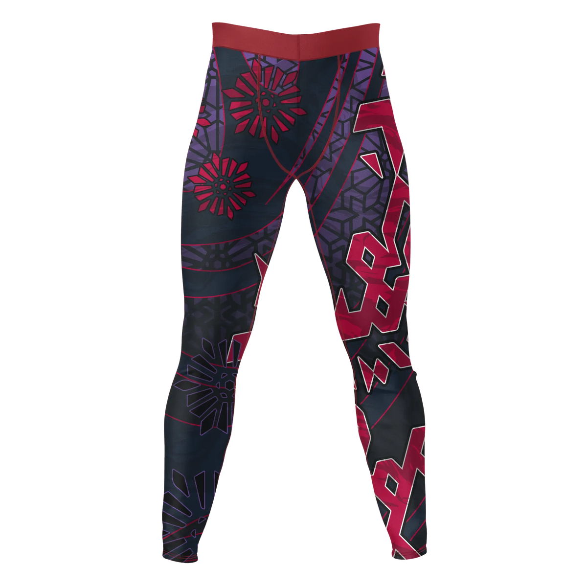 Crimson Petalcode – Premium BJJ Rash Guard Compression Pants/Spats/Leggings for Men & Women