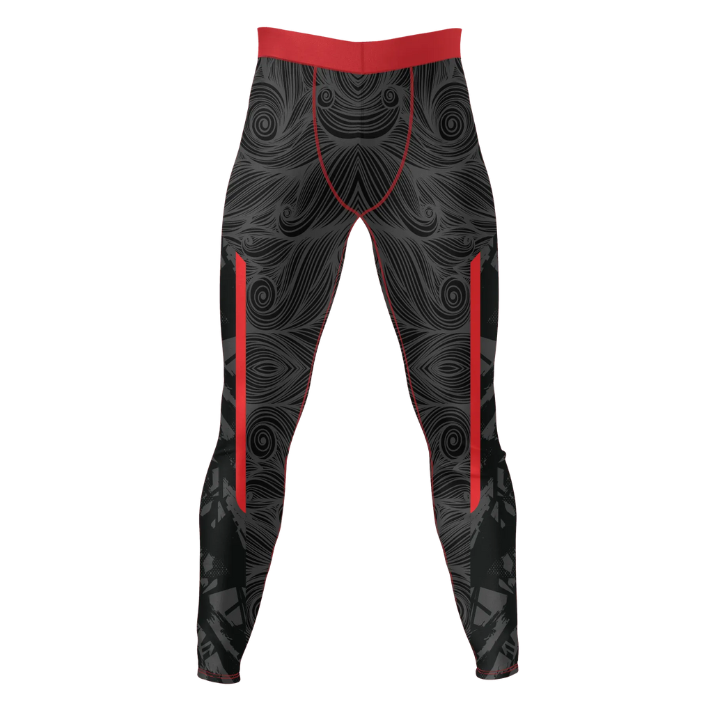 Crimson Rift – Premium BJJ Rash Guard Compression Pants/Spats/Leggings for Men & Women