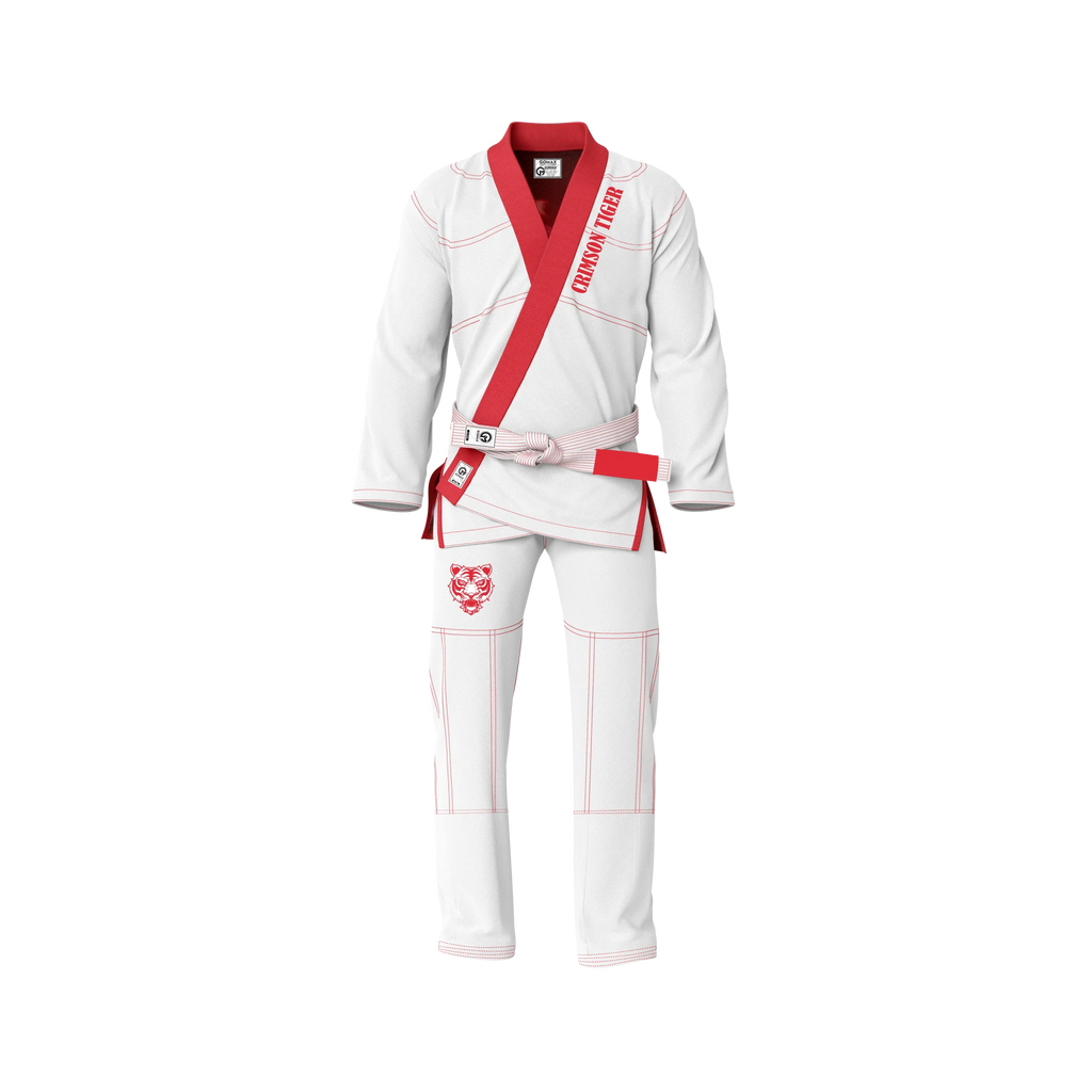 White Crimson Tiger BJJ GI - Sublimation Brazilian Jiu Jitsu Gi - Premium Elite Series