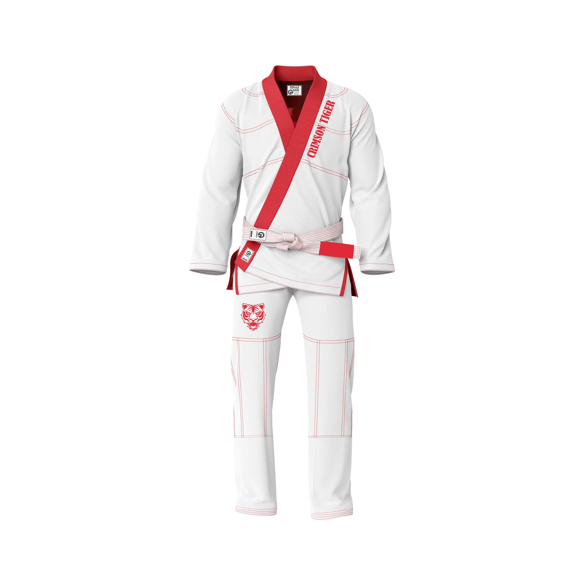 White Crimson Tiger BJJ GI - Sublimation Brazilian Jiu Jitsu Gi - Premium Elite Series