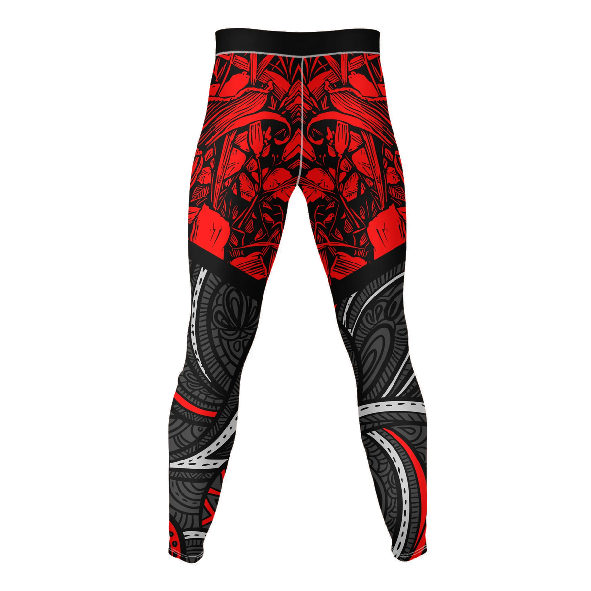Crimson Uprising – Premium BJJ Rash Guard Compression Pants/Spats/Leggings for Men & Women