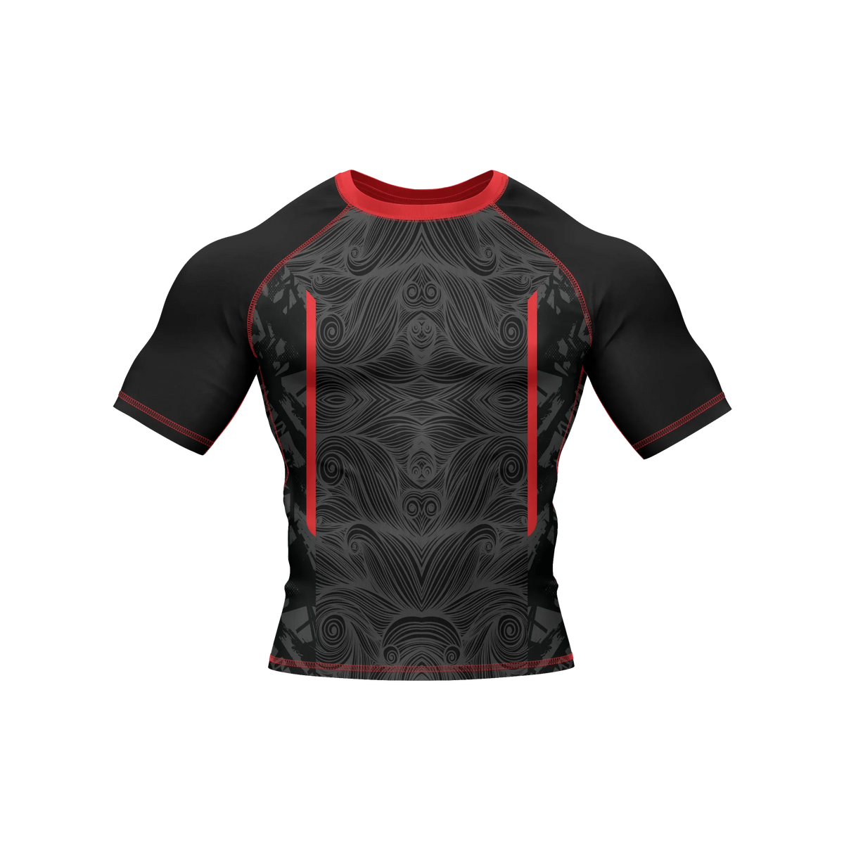 Crimson Velocity - Premium BJJ Rash Guard / Compression Top for Men/Women