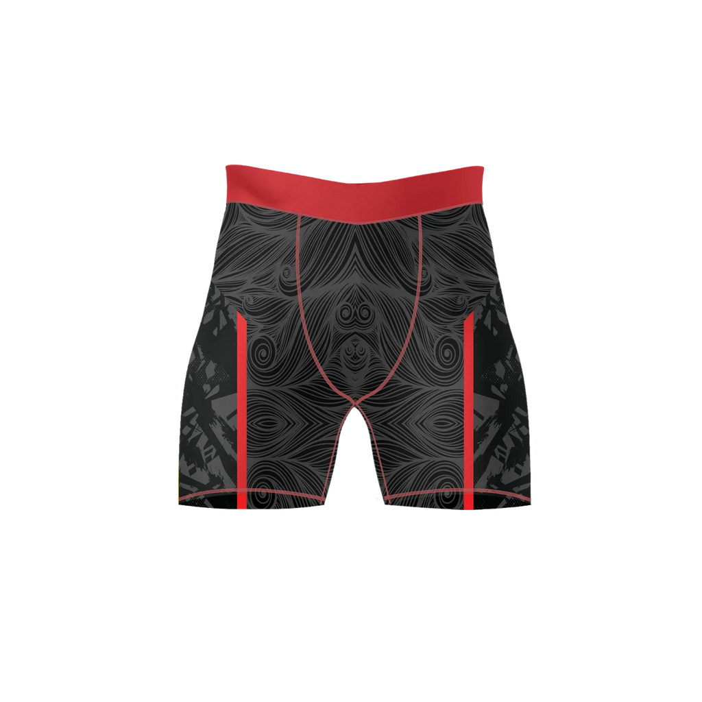 Crimson Vortex Tactical Briefs – Premium BJJ Rash Guard Compression Shorts for Men & Women