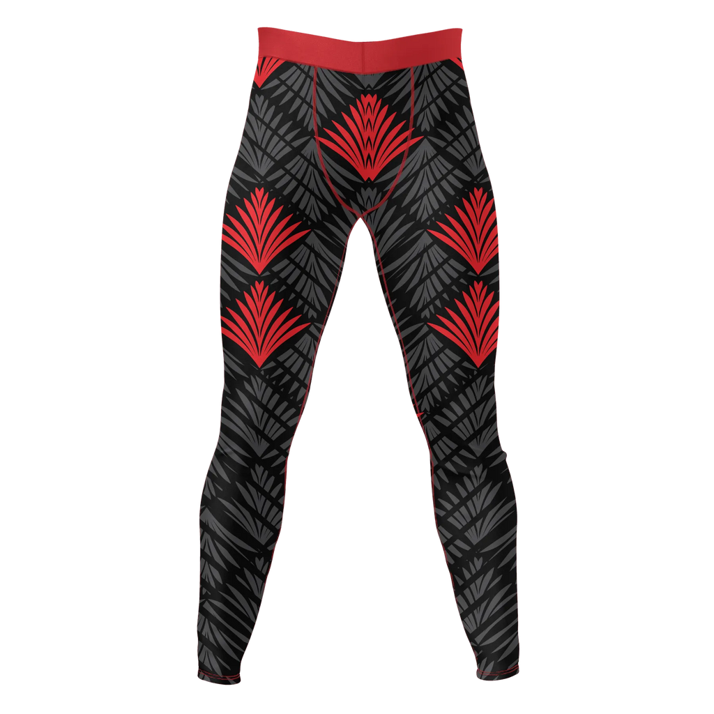 Crimson Vortex – Premium BJJ Rash Guard Compression Pants/Spats/Leggings for Men & Women