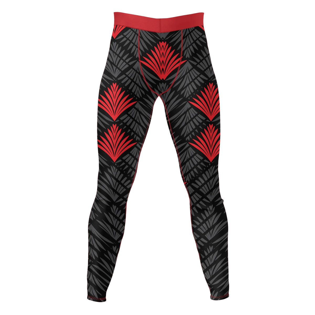 Crimson Vortex – Premium BJJ Rash Guard Compression Pants/Spats/Leggings for Men & Women