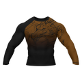 Dragon Ranked Brown - Premium BJJ Rash Guard / Compression Top for Men/Women