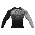 Dragon Ranked Grey - Premium BJJ Rash Guard / Compression Top for Men/Women