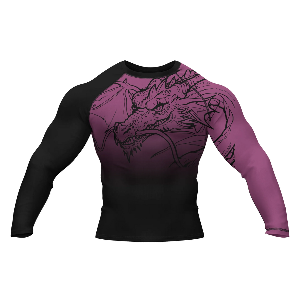 Dragon Ranked Purple - Premium BJJ Rash Guard / Compression Top for Men/Women
