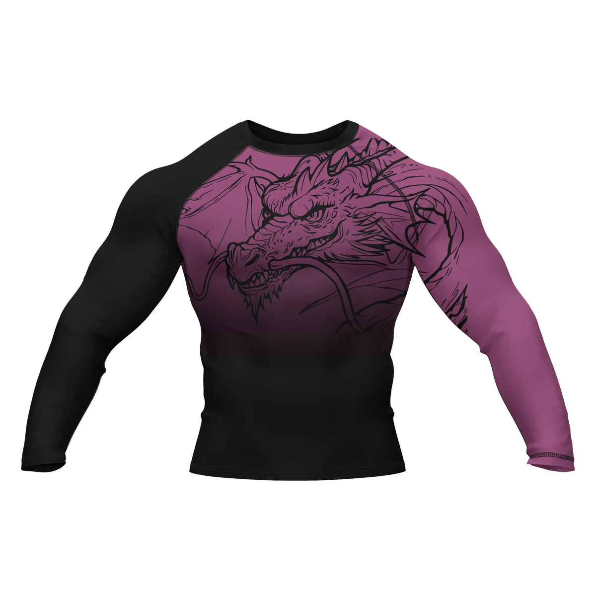 Dragon Ranked Purple - Premium BJJ Rash Guard / Compression Top for Men/Women