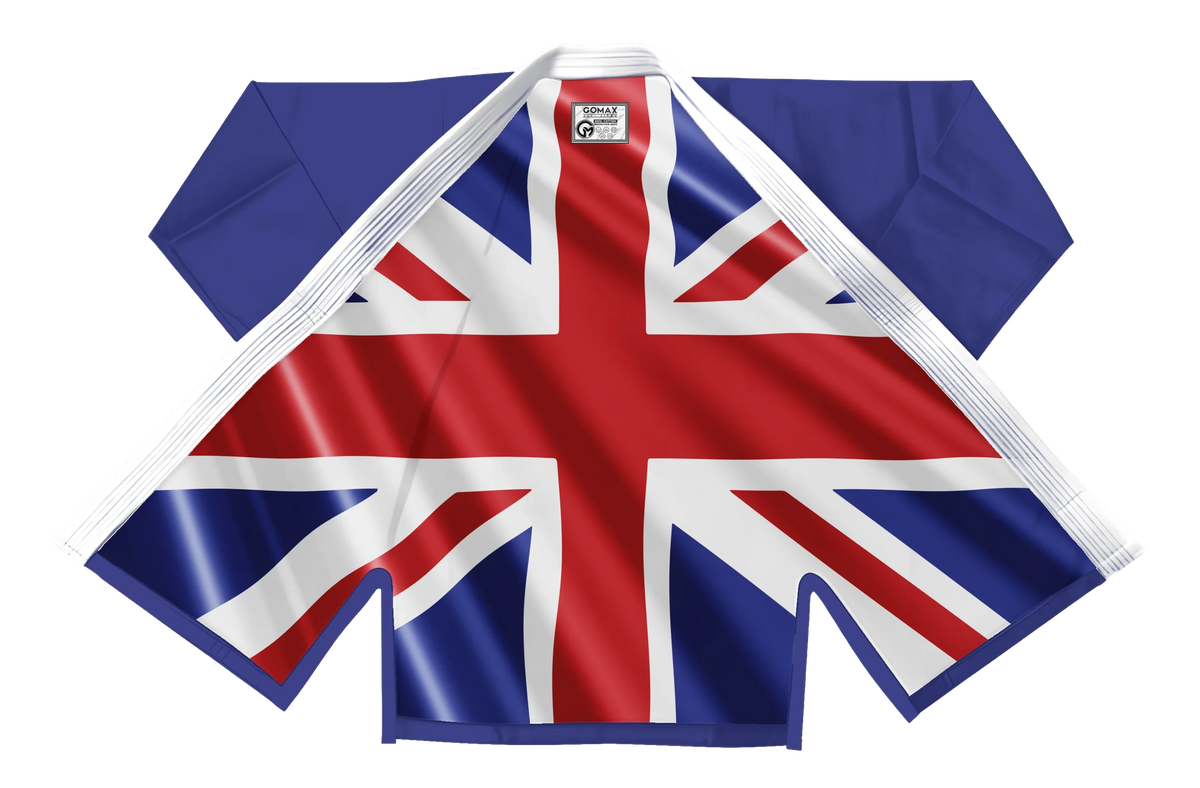 England Blue Sublimation Brazilian Jiu Jitsu Gi - Patriotic Series - Flagwave (BJJ GI)