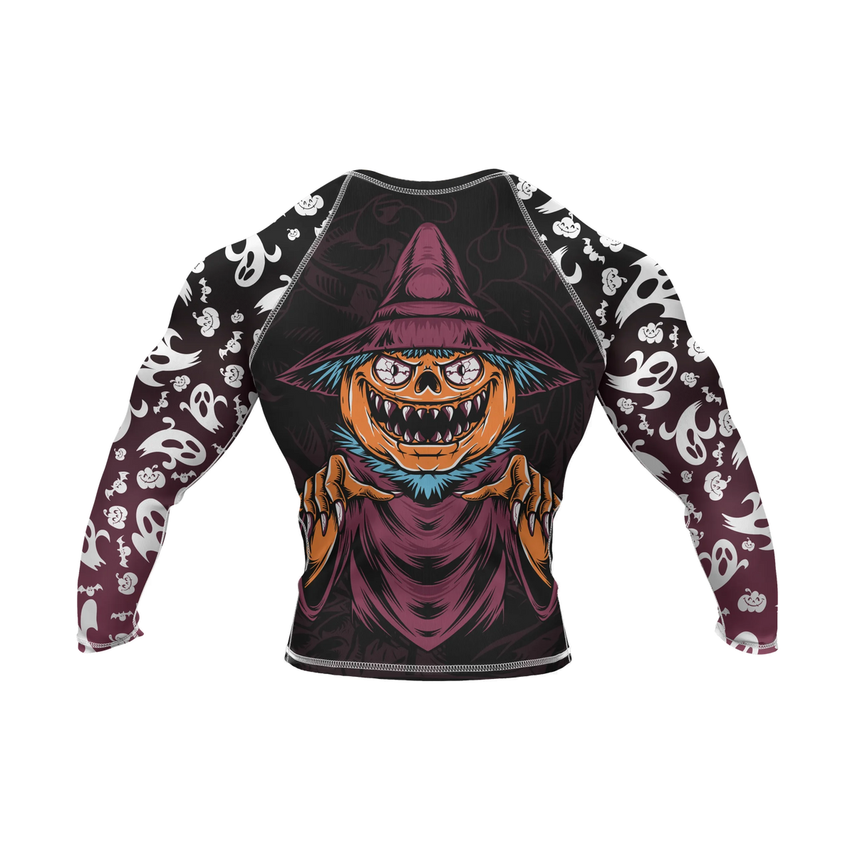 Spooky pumpkin compression top for men’s Halloween training