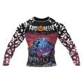 Halloween compression shirt with skull design for gym workouts