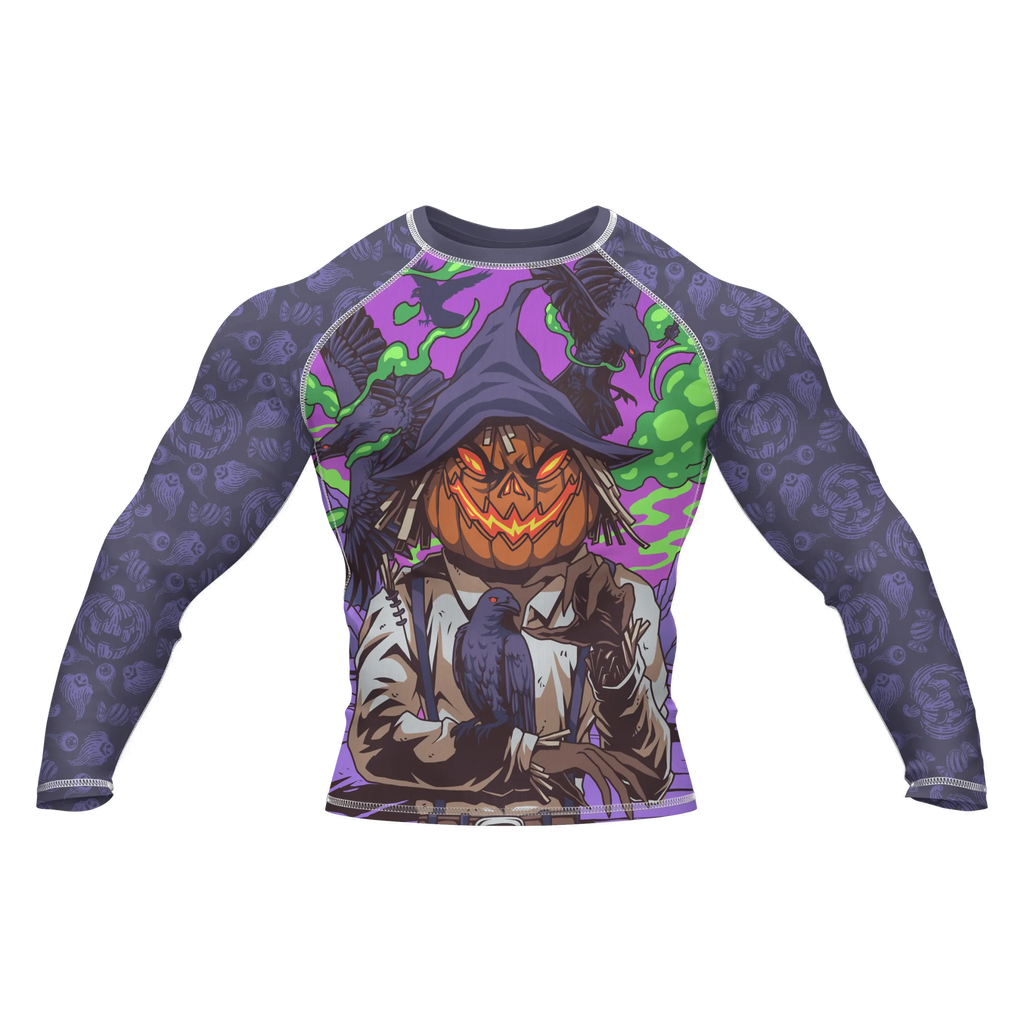 Halloween compression shirt with skull design for gym workouts