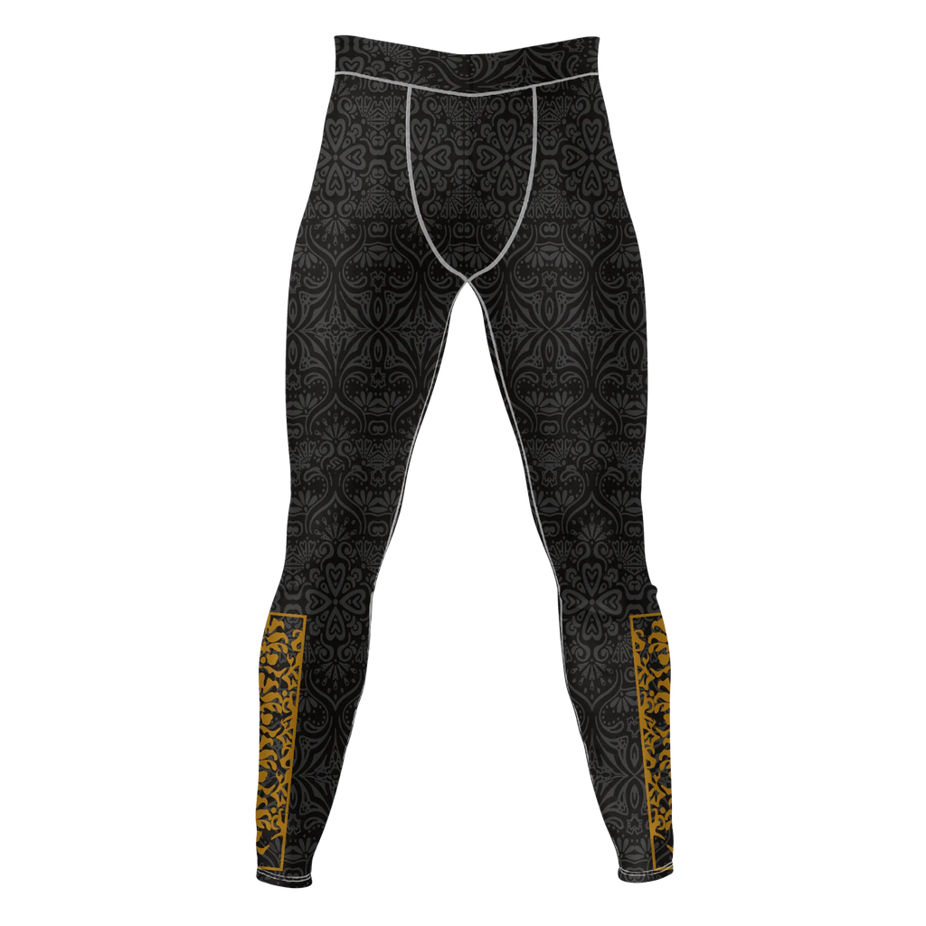 Gilded Bloom – Premium BJJ Rash Guard Compression Pants/Spats/Leggings for Men & Women