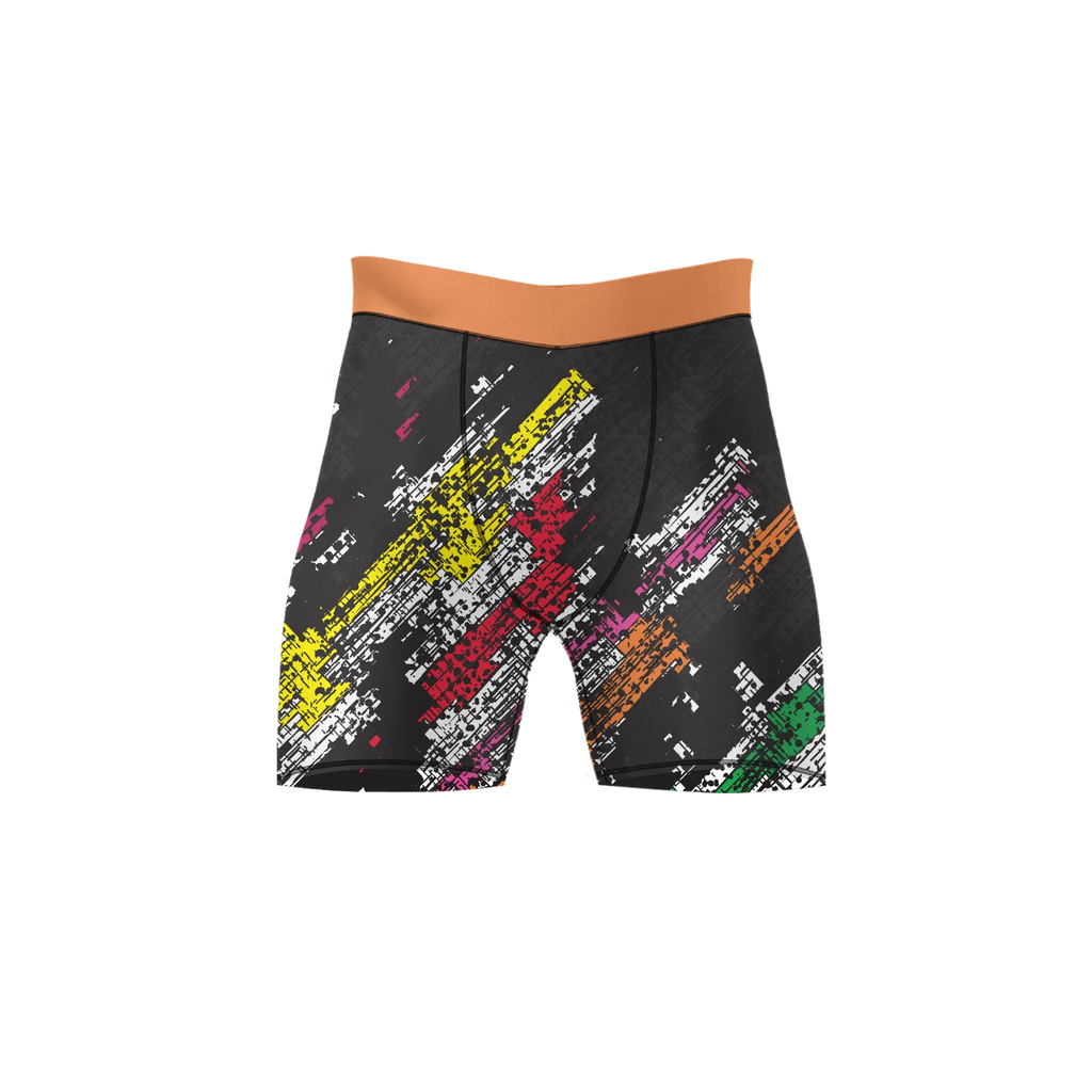 Glitch Blaze – Premium BJJ Rash Guard Compression Shorts for Men & Women