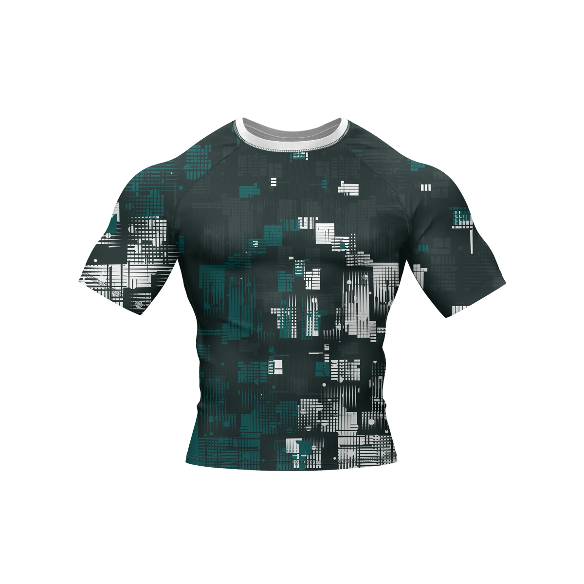Glitch Grid - Premium BJJ Rash Guard / Compression Top for Men/Women