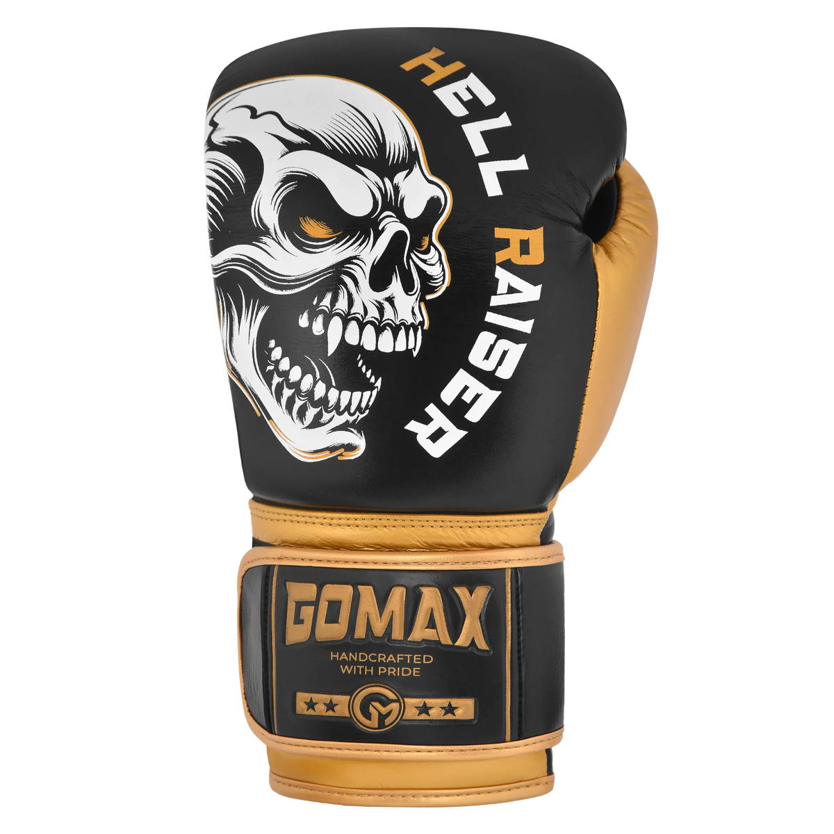 Iron Strike Pro Curve Boxing Glove Black – premium leather boxing glove front view