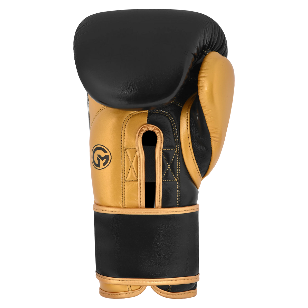 Professional boxing glove Black – back view with wrist support