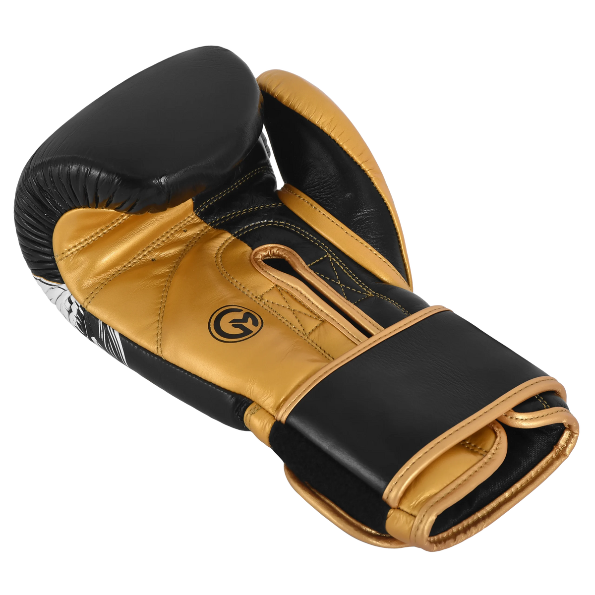 Durable Black leather boxing glove with antimicrobial inner lining – Iron Strike Pro Curve
