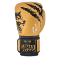 Iron Strike Pro Wolf Boxing Glove Golden/Black – premium leather boxing glove front view