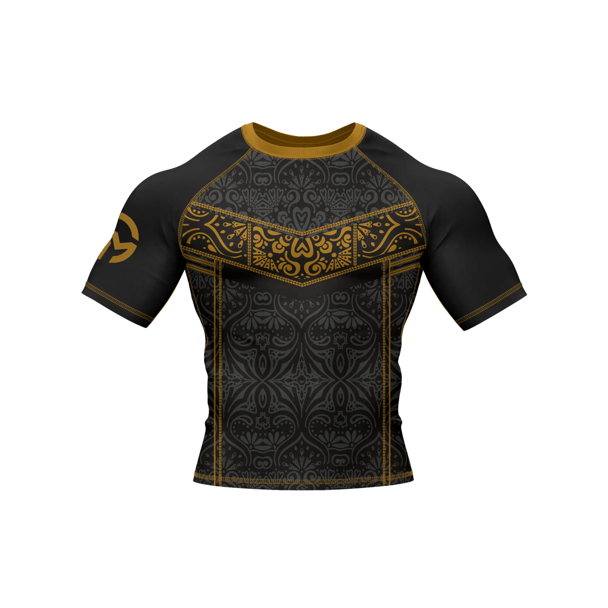 Golden Aegis - Premium BJJ Rash Guard / Compression Top for Men/Women