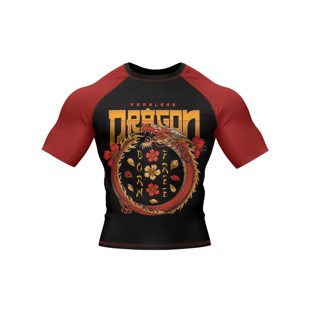 Golden Coil Reign - Premium BJJ Rash Guard / Compression Top for Men/Women (Guardian Line)