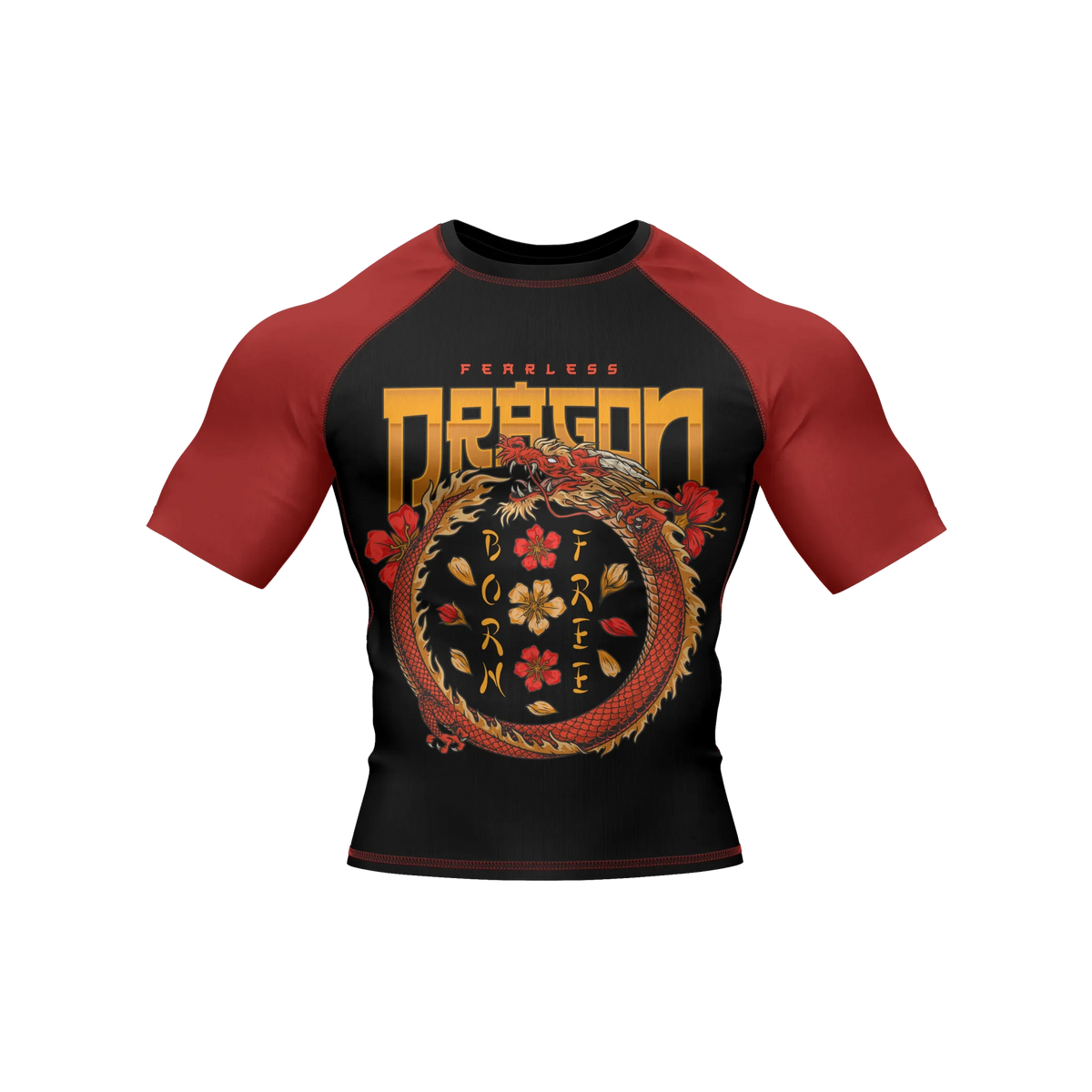 Golden Coil Reign - Premium BJJ Rash Guard / Compression Top for Men/Women (Guardian Line)